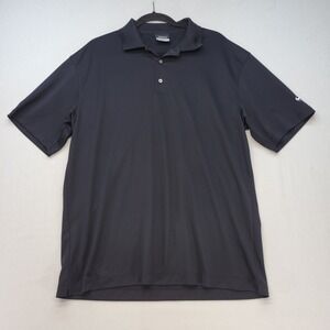 Nike Golf Polo Shirt Mens Large Black Dri-FIT Short Sleeve Chubb Logo
